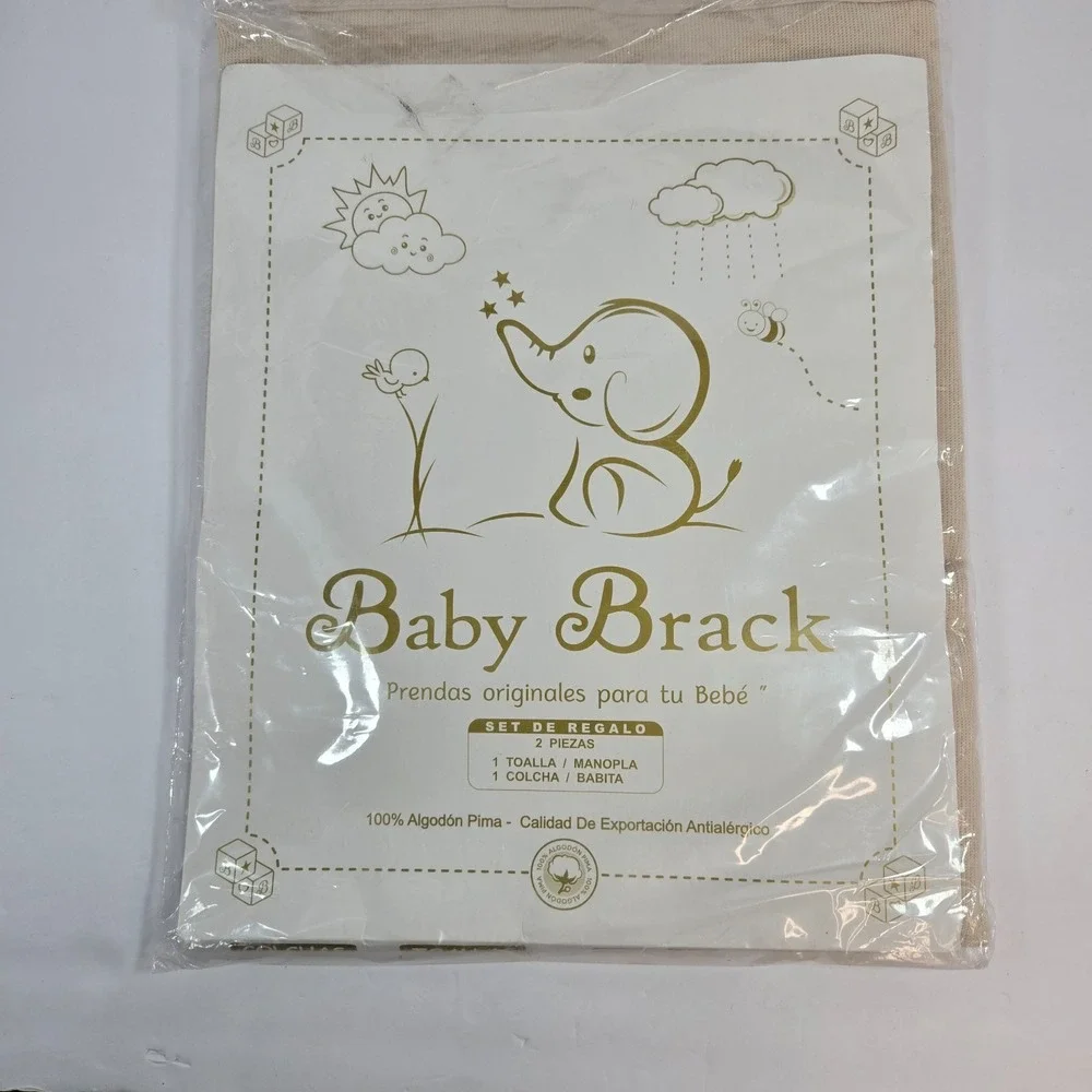 Baby Brack Baby Towel & Hooded Blanket Gift Set Blue Cotton New Sealed